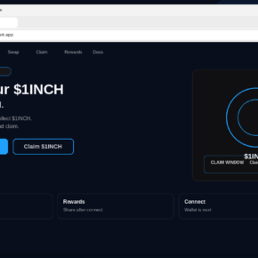 Fake 1inch $1INCH airdrop claim page with Connect Wallet