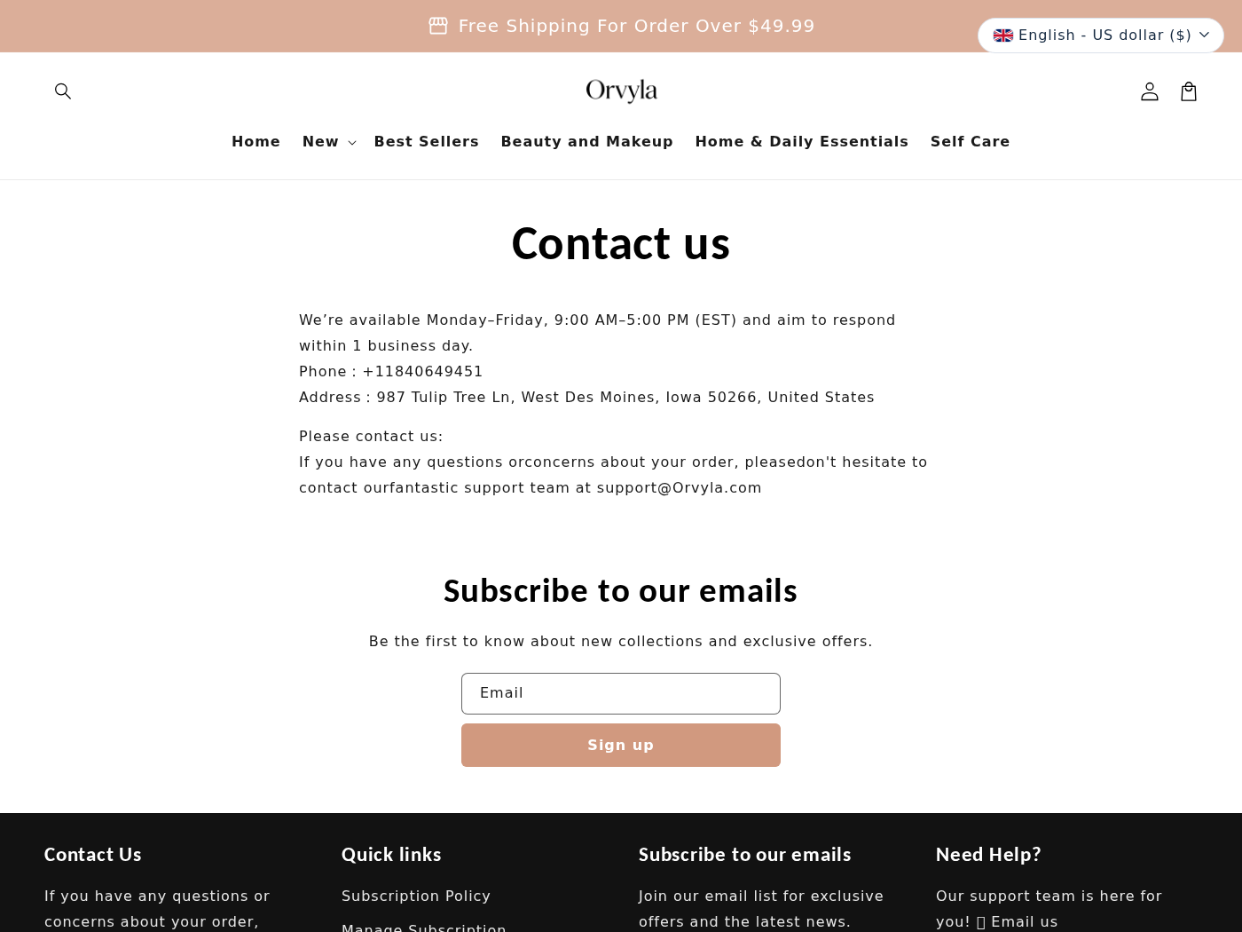 Beware the Viral Surface Restoration Polish Scam and Fake AI Demos Exposed 2 Orvyla contact page showing the seller's listed residential address and phone number