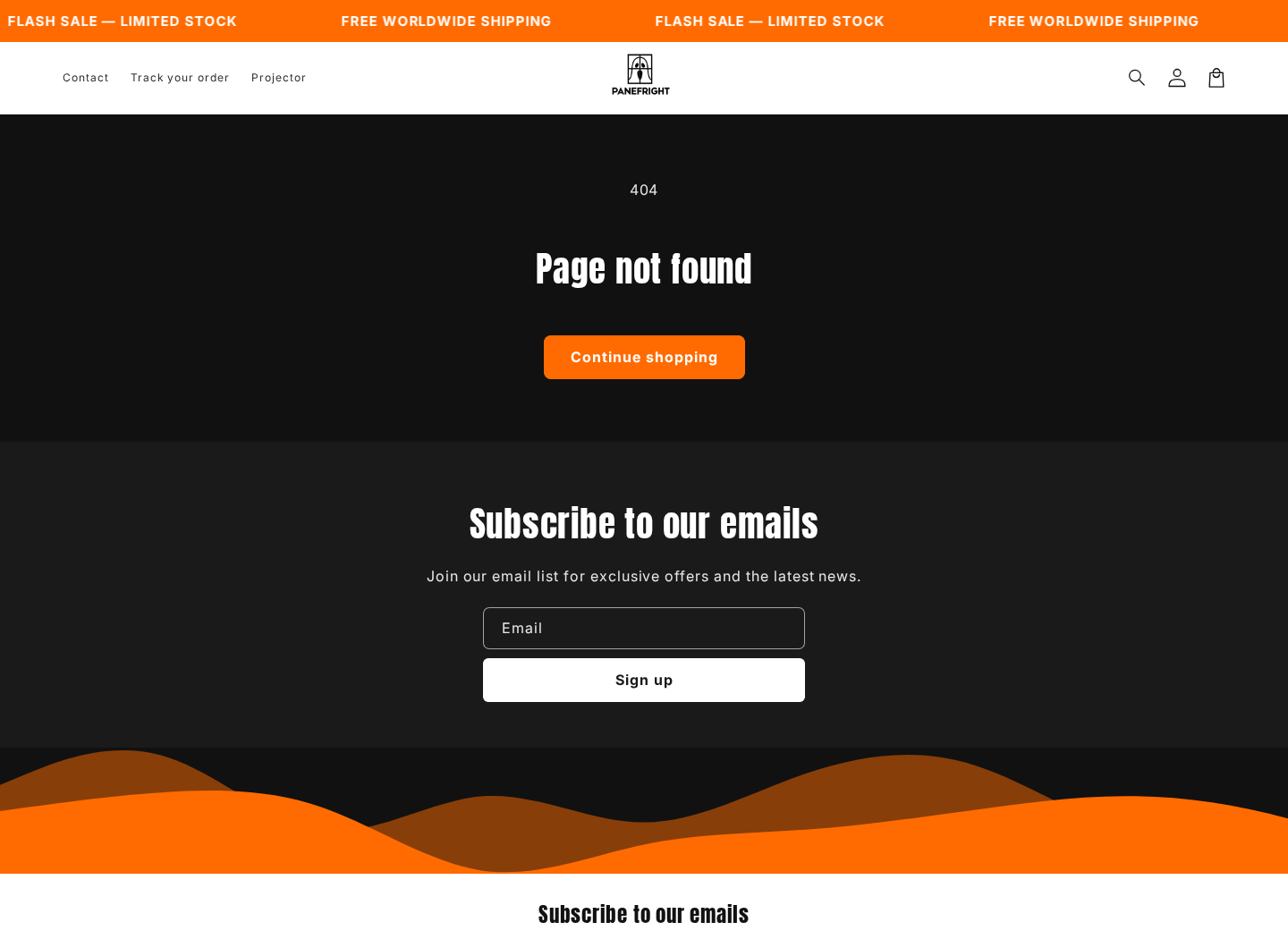 PaneFright refund policy URL displaying a 404 Page not found message