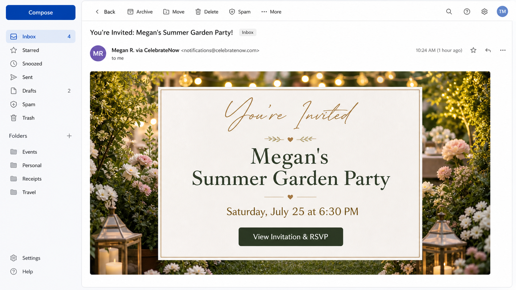 Fake Party Invitation Login Scam Steals Your Email Password and Full Inbox 1 Realistic example of an unexpected digital summer party invitation email