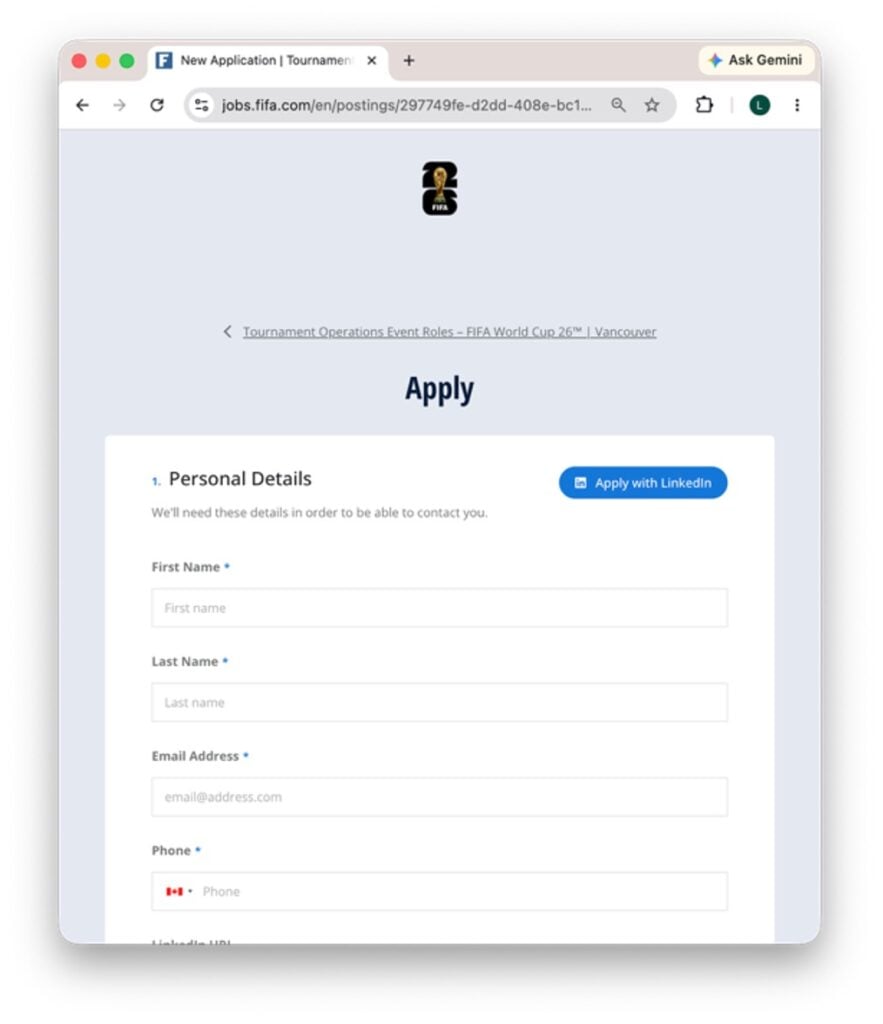 Fake FIFA World Cup Jobs Site Steals Passports 3 Genuine FIFA careers application hosted on jobs.fifa.com