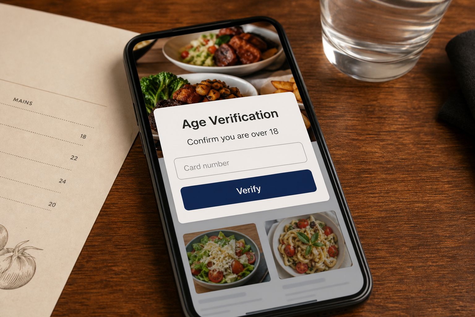 Restaurant QR Code Scam Steals Card Details 2 Fraudulent restaurant age-verification page requesting card details on a phone screen