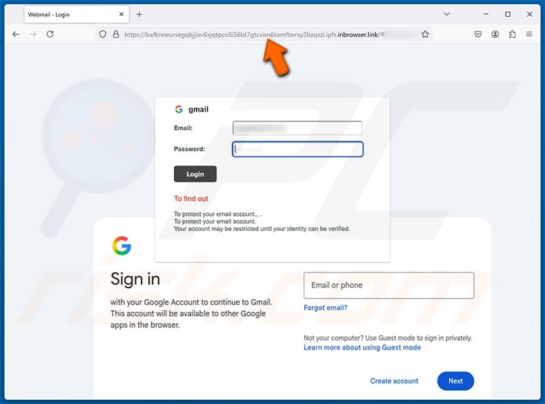 Set Your Password To Avoid Database Loss Email Scam 3 Fake email provider login page used by the Set Your Password To Avoid Database Loss scam
