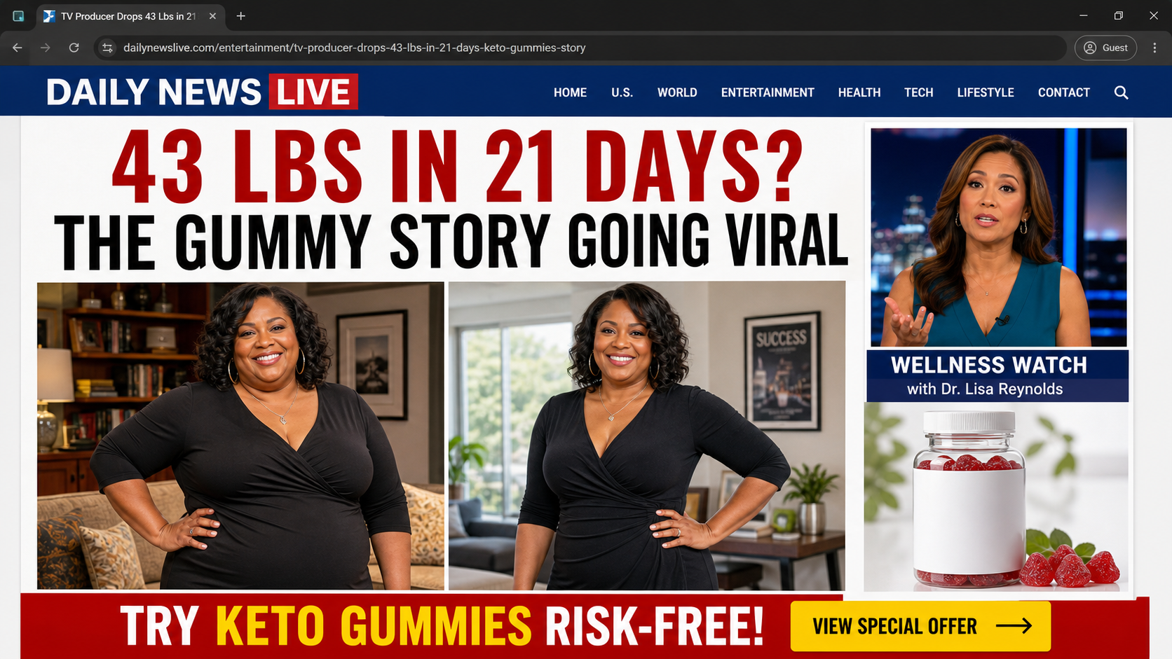 Shonda Rhimes Keto Gummies Scam: Fake MSNBC Ads Exposed 1 Reconstruction of a fake Shonda Rhimes keto gummies weight loss news advertisement using a fictional producer