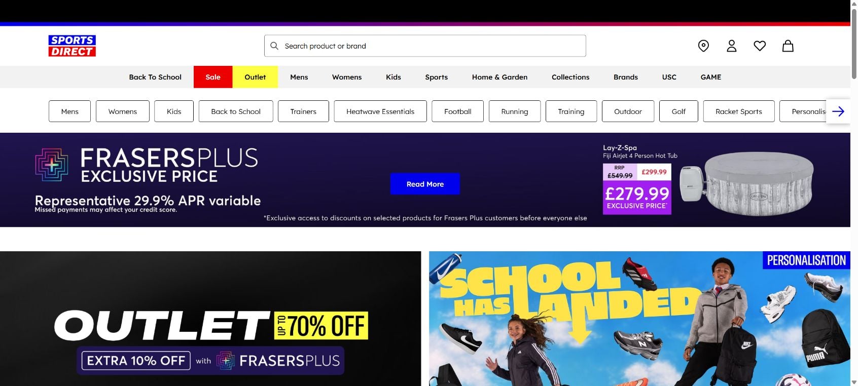 Sports Direct Scam or Legit? Beware Fake Stores Shipping Cheap Products From China 3 Official Sports Direct website homepage used for comparison with fake stores