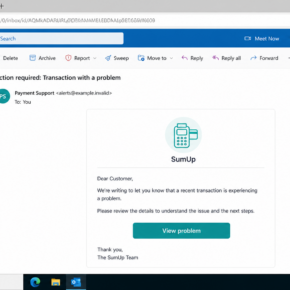 Reconstructed SumUp Transaction Problem scam email