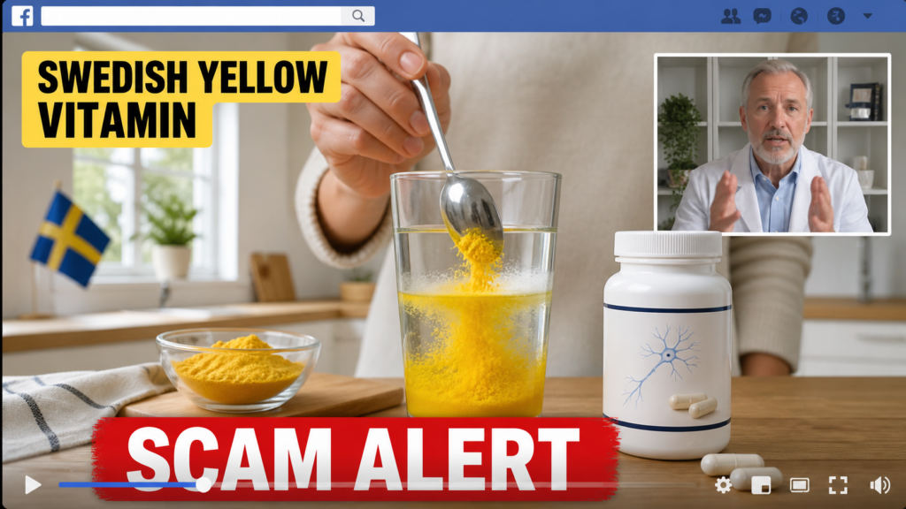 Swedish Yellow Vitamin Neuropathy Scam Exposed: Fake Cure Investigation 1 Fake Swedish yellow vitamin neuropathy recipe ad marked as a scam alert