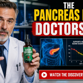 Realistic deceptive advertisement showing a fake diabetes doctor promoting Sugar Defender drops
