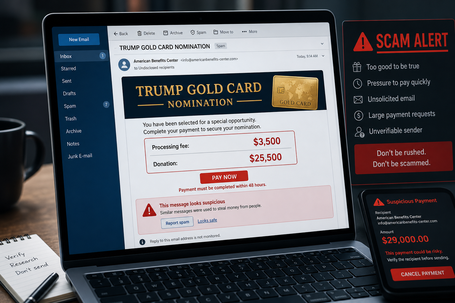 Trump Gold Card Nomination Email Scam: The Fake Government Offer Demanding $29,000 1 Fraudulent Trump Gold Card nomination email demanding a $3,500 fee and $25,500 donation