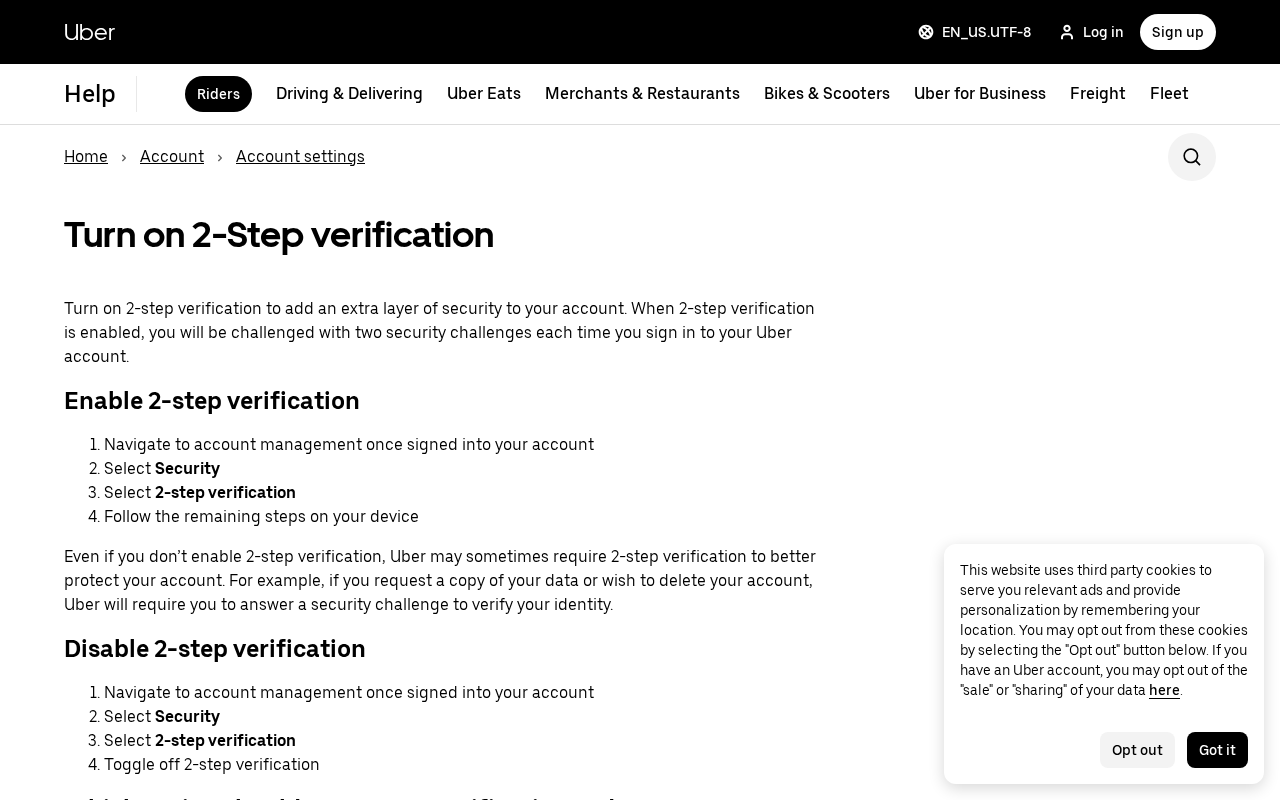 Uber Code Text EXPOSED: They Want the SMS, Not a Ride 2 Official Uber Help page Turn on 2-Step verification explaining that codes can arrive by text message