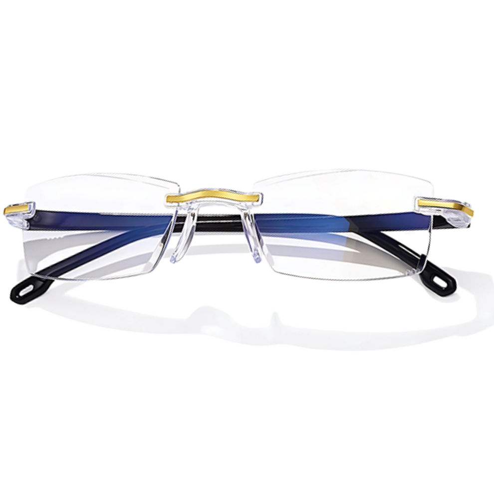Rimless Vision Pro reading glasses shown in the promotional offer