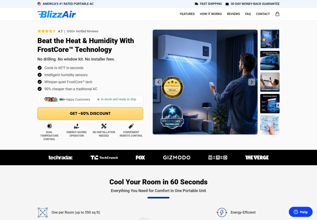 WellaCooler Scam: The Product Changes at Checkout 3 BlizzAir sales page reached from the WellaCooler buy button