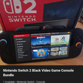 Nintendo Switch 2 marketplace listing offering the console bundle for $200