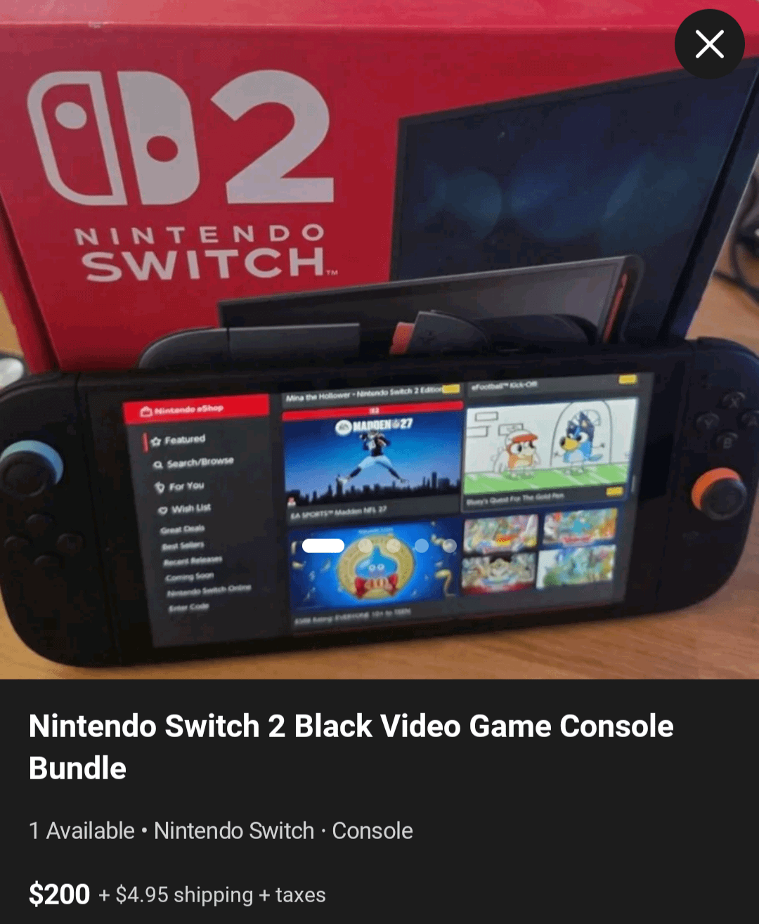 Nintendo Switch 2 Listing Scam Moves Buyers to Text 1 Nintendo Switch 2 marketplace listing offering the console bundle for $200
