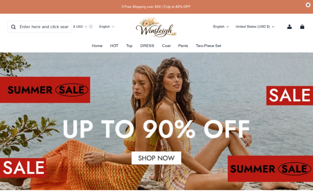 Winsleigh.com EXPOSED - Fake Store or Legit? What We Found 1 Winsleigh.com scam