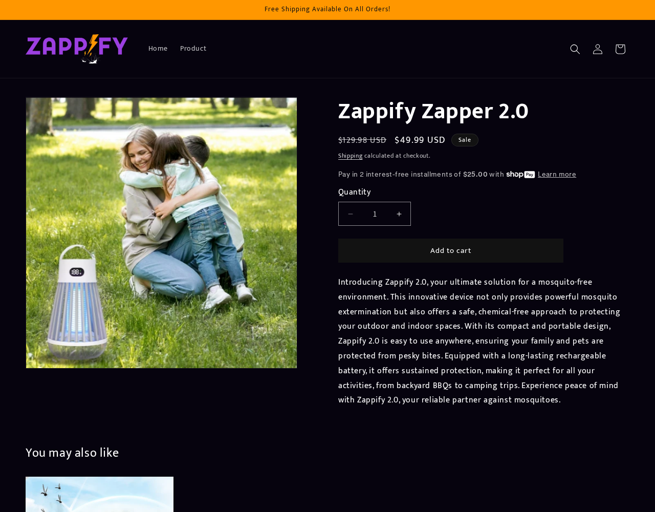 Zappify Zapper EXPOSED - Scam or Legit? Read This 1 Zappify Zapper 2.0 product page advertising a rechargeable mosquito zapper for $49.99