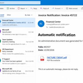 Illustrative Administrative Document Has Been Generated email with invoice details