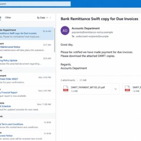 We Have Made Payment for Due Invoices phishing email with SWIFT PDF attachments
