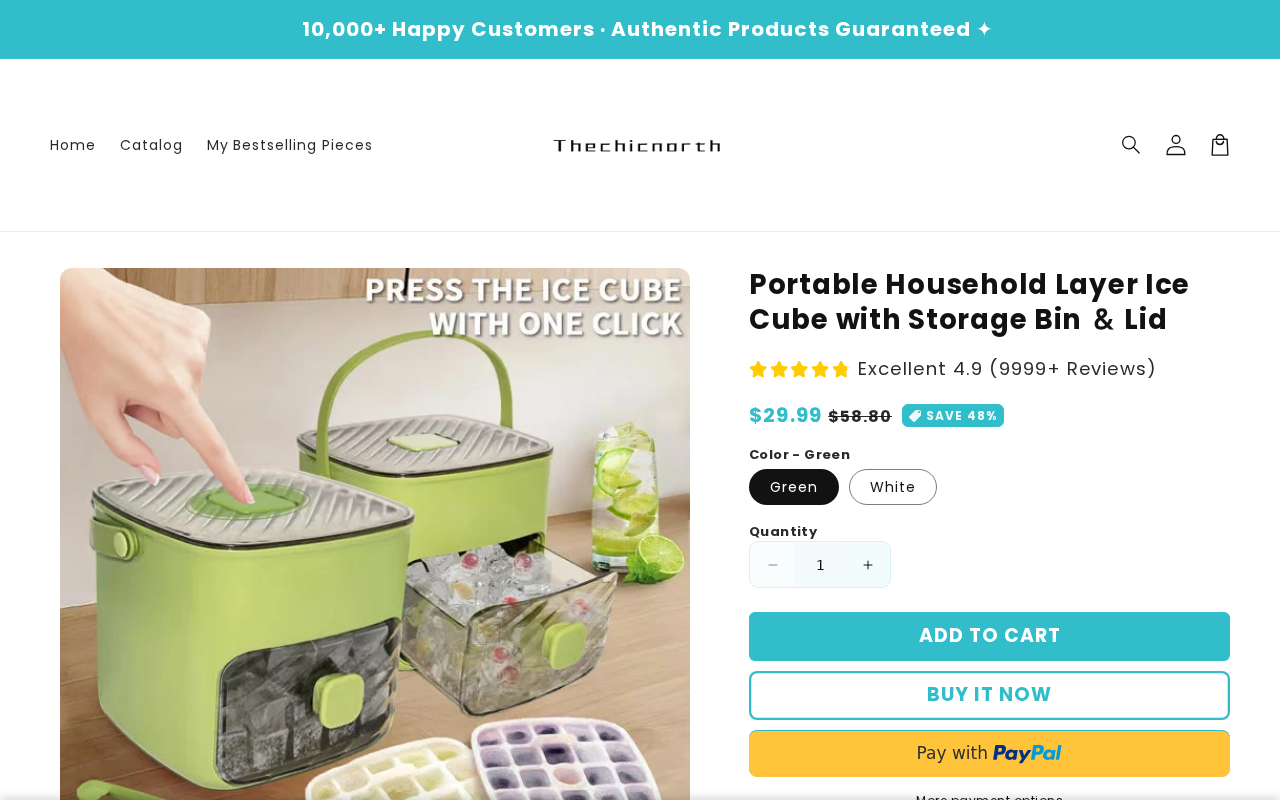 Viral 48-Cube Ice Maker EXPOSED: Instant Machine or Just a Freezer Tray? 1 Product page for a portable household layer ice cube tray with storage bin and press lid