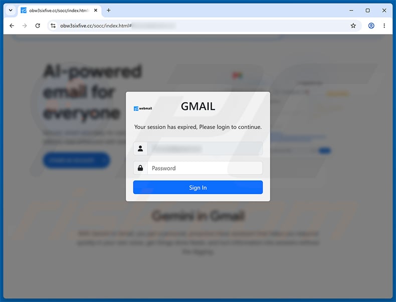 Administrative Document Email Scam: Fake Financial Center Login Exposed 2 Fake Gmail session expired login opened by the administrative document phishing link