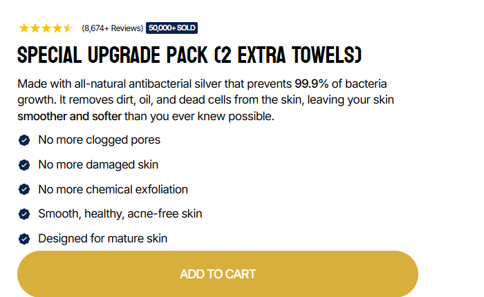 Alorin Shower Towel Reviews: Claims Investigated 2 Alorin product page claiming 99.9% bacterial-growth prevention and acne-free skin