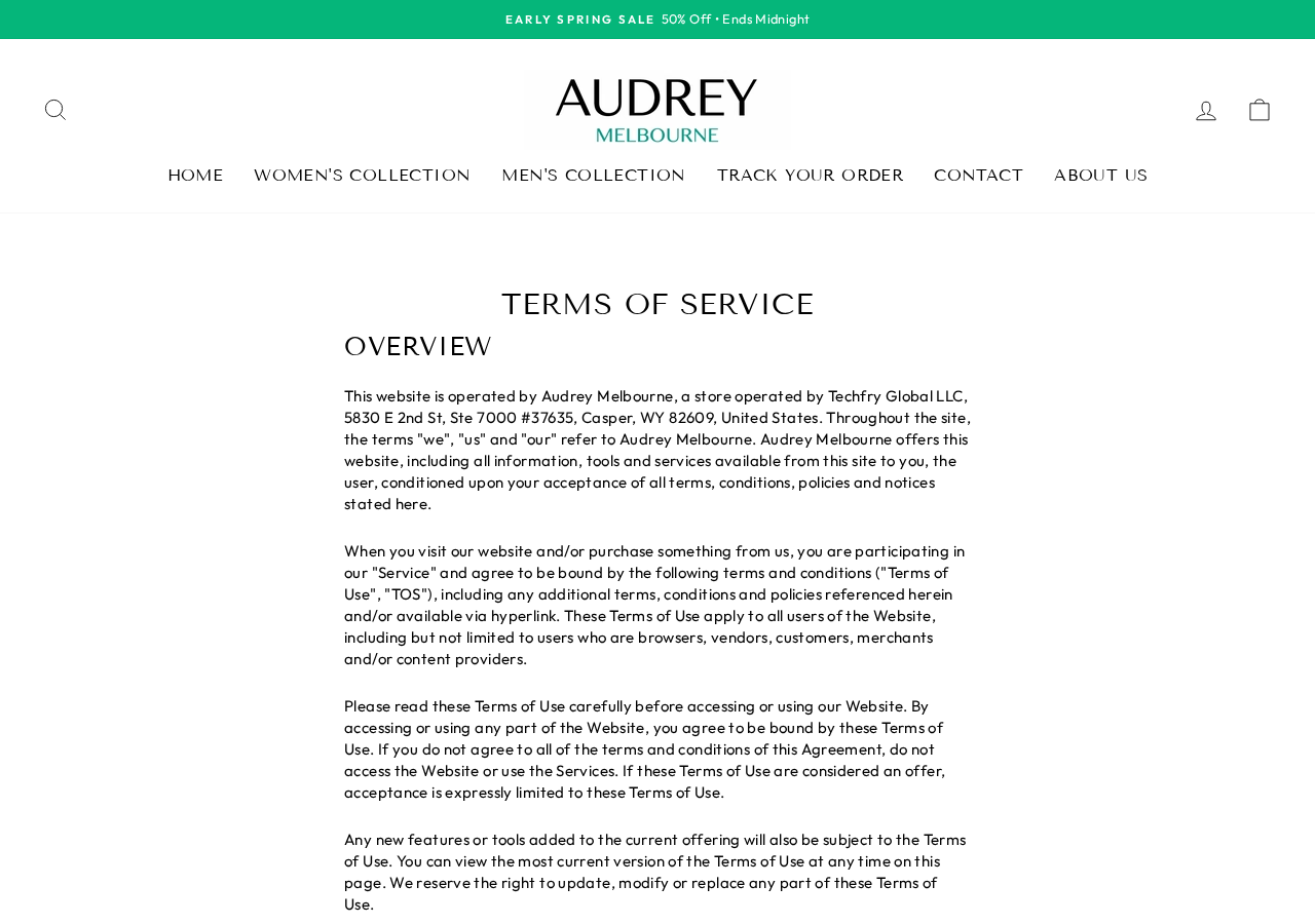 Audrey Melbourne terms disclosing Techfry Global LLC and direct supplier shipping from China