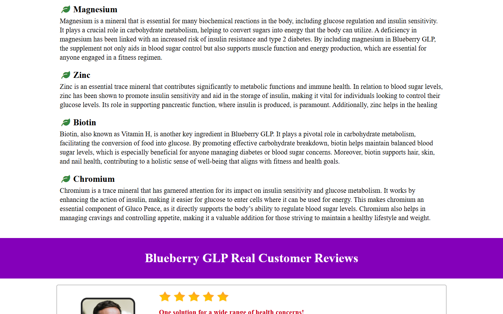 Blueberry GLP Review: Fake or Real? Claims Exposed 3 Blueberry GLP ingredient section mistakenly naming Gluco Peace in its chromium description