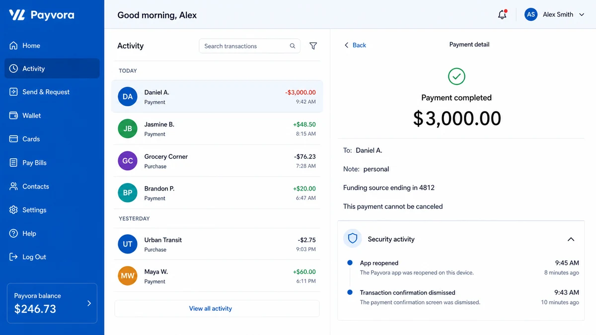 Borrowed phone Venmo scam showing an unauthorized $3,000 payment