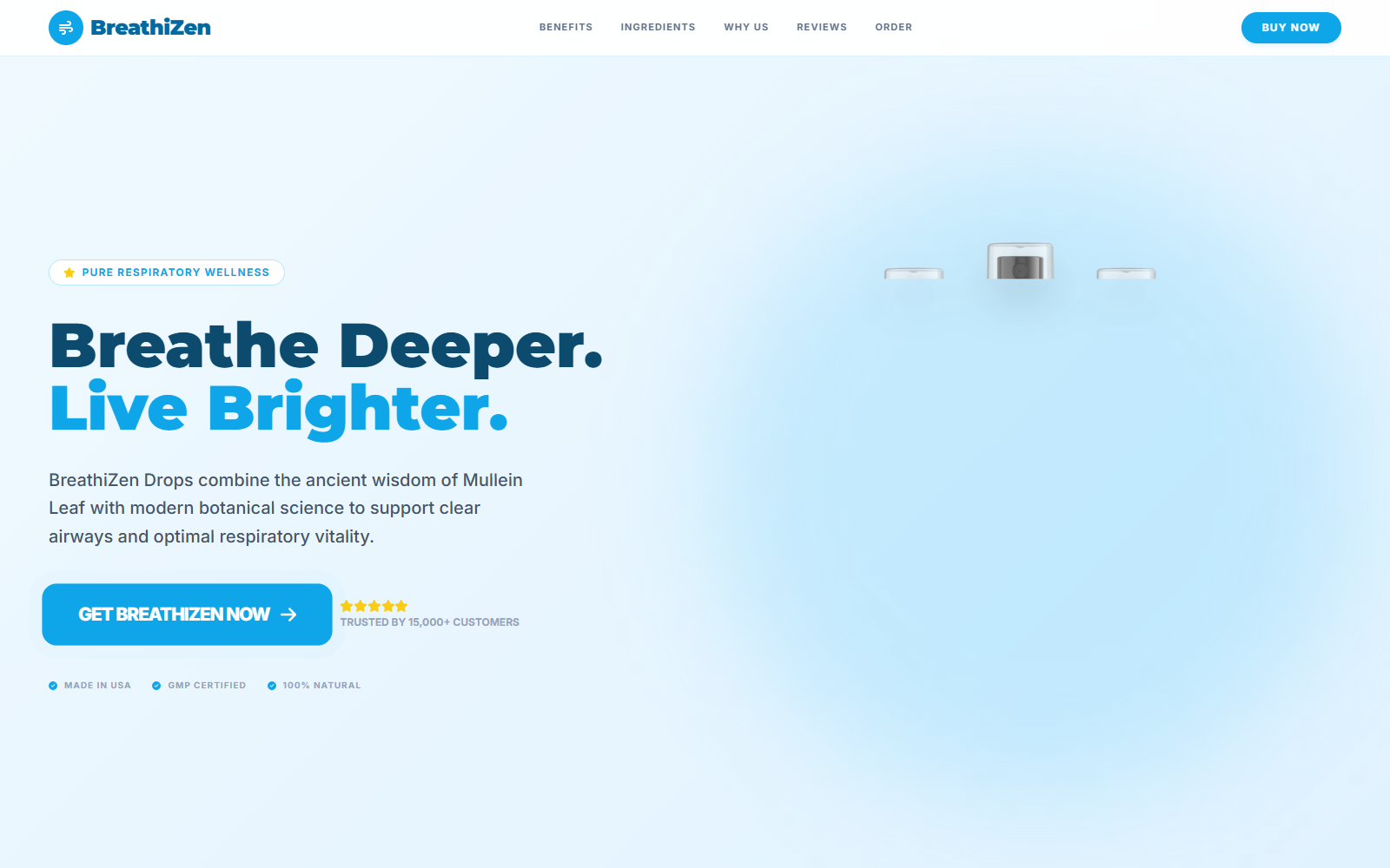 BreathiZen Review: Fake or Real? Site Conflicts 1 BreathiZen Drops website promising respiratory wellness and clear airways