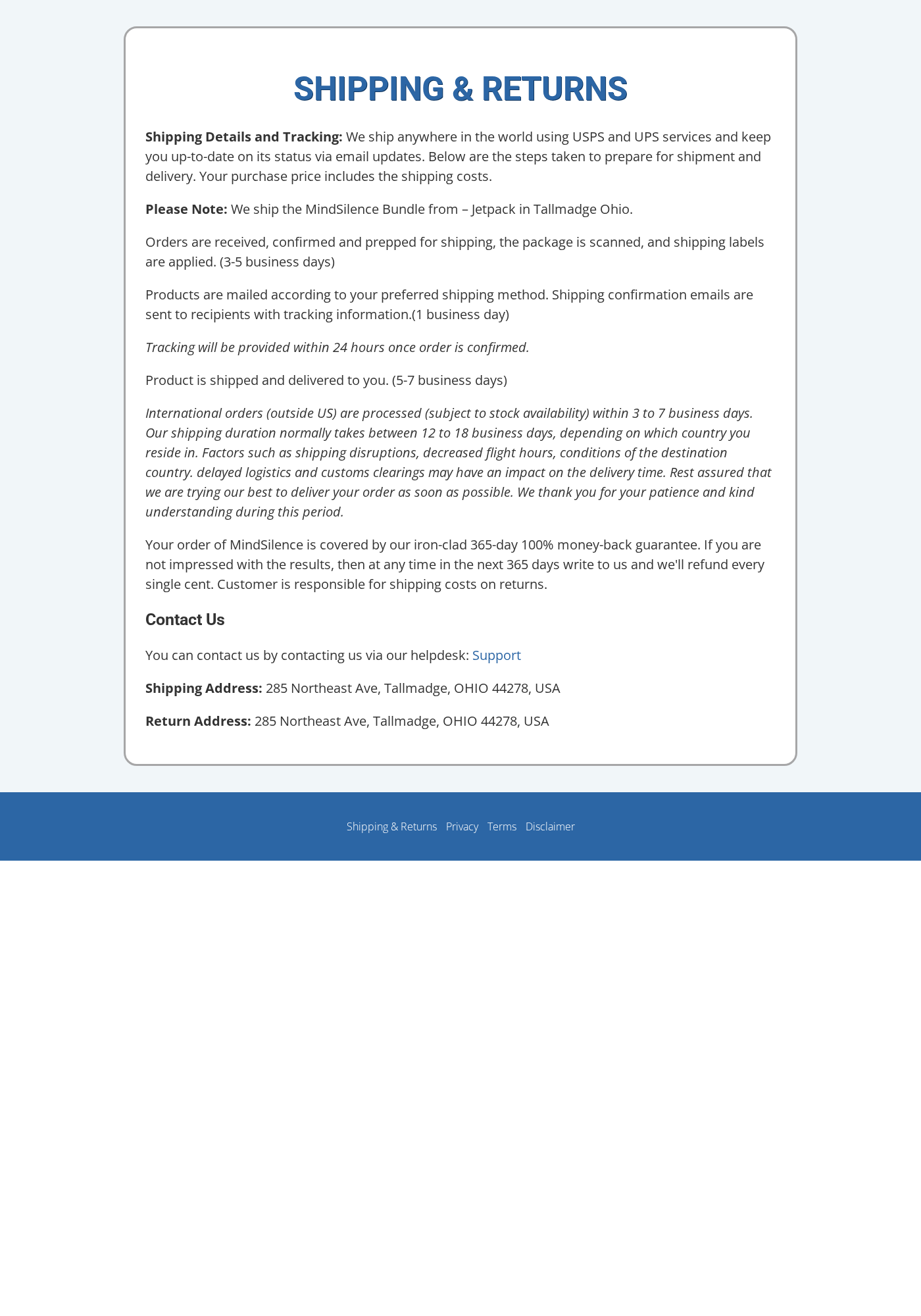 Cognifort+ Review: Fake Reviews and Seller Red Flags 3 Cognifort Plus shipping page incorrectly naming MindSilence and a different guarantee