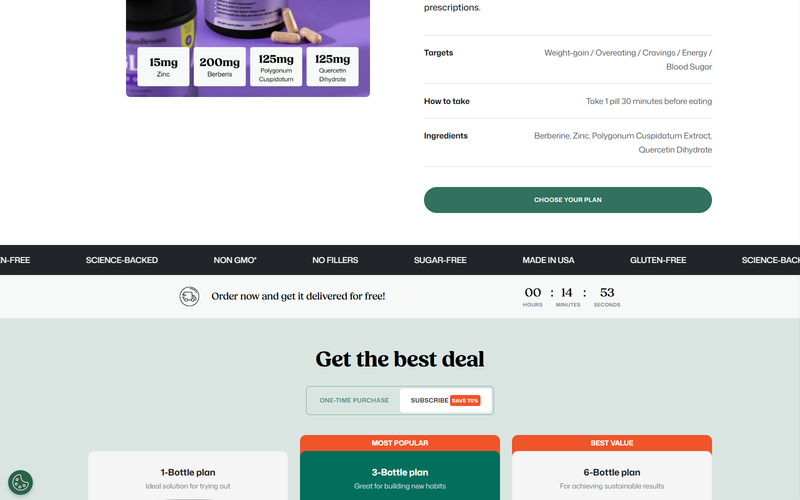 ColonBroom GLP-1 Subscription Trap Exposed 1 ColonBroom GLP-1 supplement offer showing one-time and subscription choices