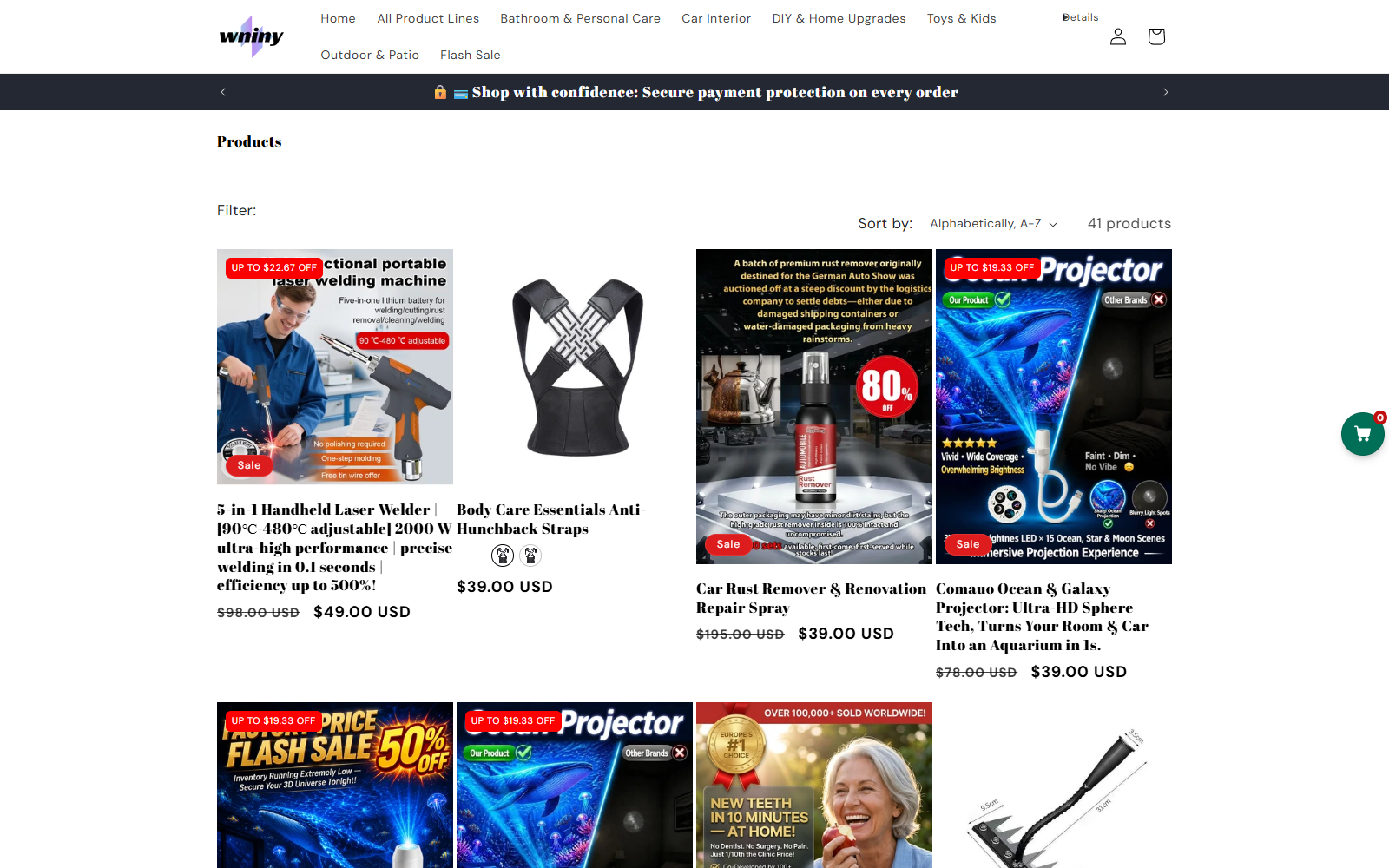 Another online store listing the same Comauo Ocean and Galaxy Projector under the same promotional name