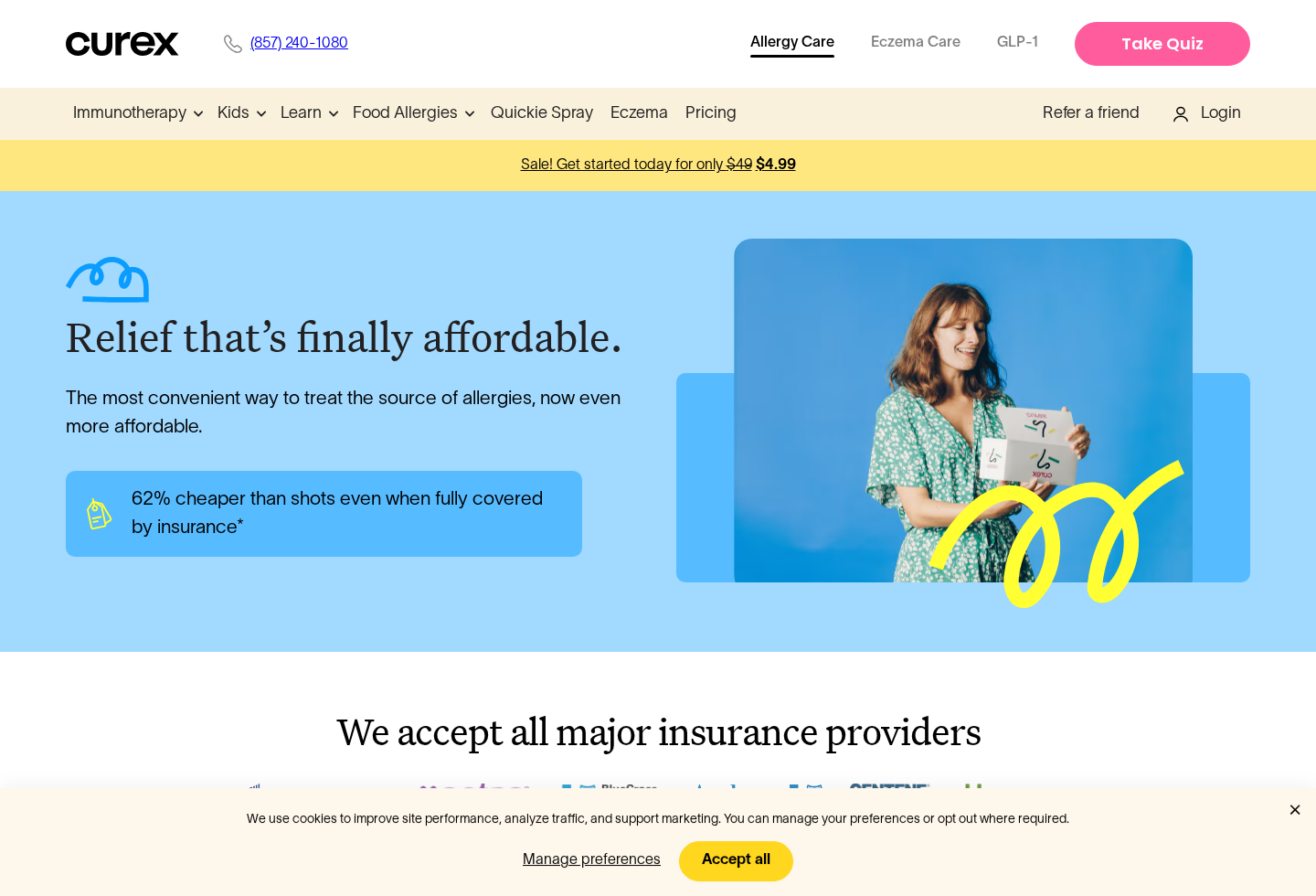 Screenshot of Curex's official pricing page and introductory offer