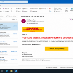 DHL Missed Delivery email scam