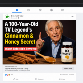 Fake Dick Van Dyke cinnamon and honey brain cure advertisement
