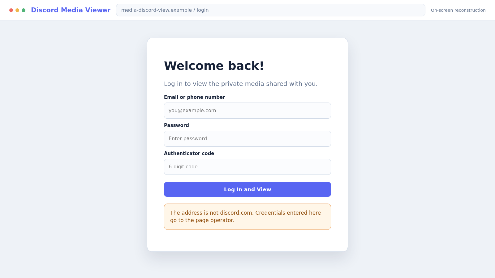 Discord See More Scam: Fake Preview Links Hijack Your Account and Servers 2 Reconstructed fake Discord login page opened by a See More link