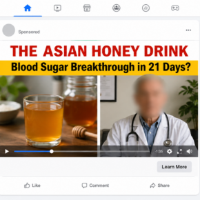 Fake Dr. William Li blood sugar drops advertisement using honey imagery