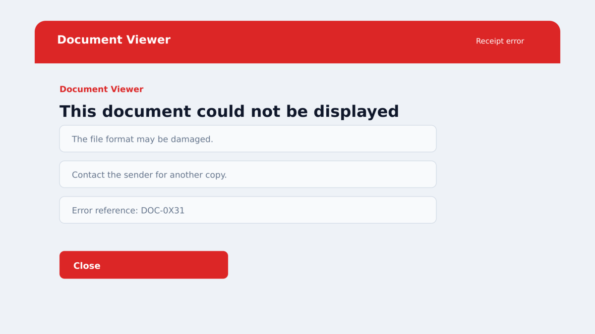 Fake document error displayed while KREMLIN malware installs background components