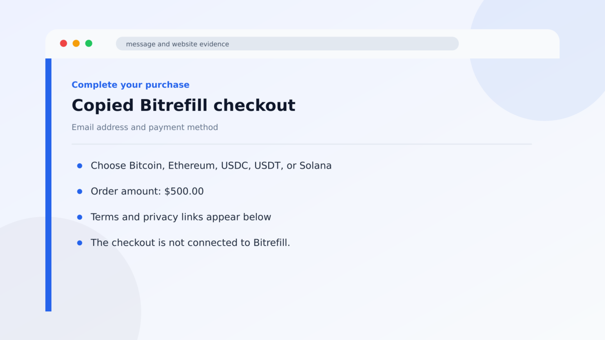Fake Bitrefill Checkouts Steal Cryptocurrency Payments 2 Copied Bitrefill checkout used in the Fake Bitrefill Checkouts Steal Cryptocurrency Payments investigation