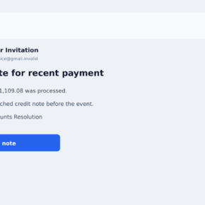 Fraudulent Google Calendar credit note invitation claiming a recent payment