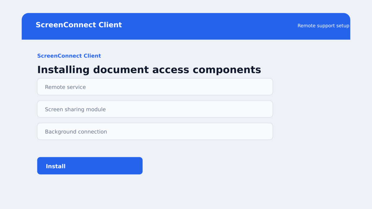 ScreenConnect client installer presented as a calendar credit note download