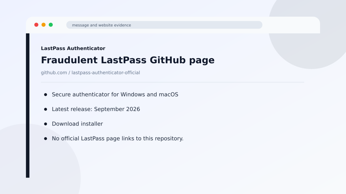 Fake LastPass Downloads From GitHub Hide Rapuncel Malware 1 Fraudulent LastPass GitHub page used in the Fake LastPass Downloads From GitHub Hide Rapuncel Malware investigation
