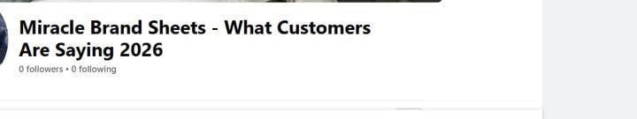 Fake Official Facebook Product Pages: Affiliate Review Scams Fully Exposed 1 Miracle Sheets Facebook promotion using an official-looking brand name despite having no established audience