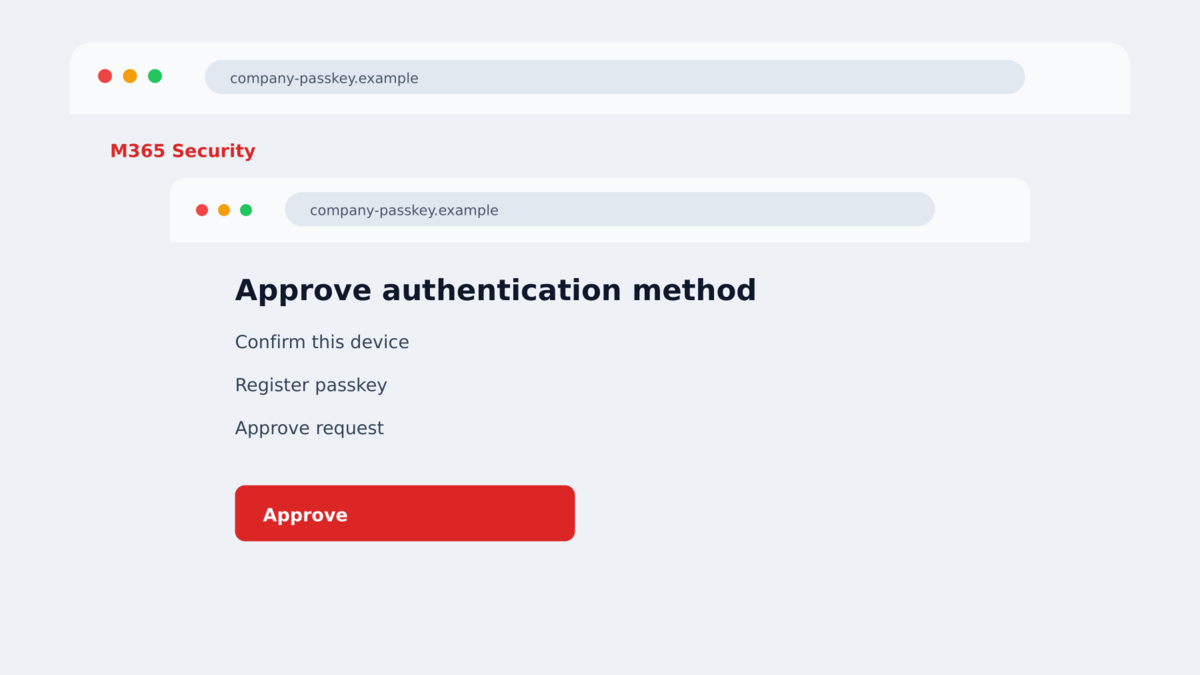 Fake Passkey Helpdesk Calls Hijack Microsoft 365 3 Fake device-code approval page that lets an attacker register a passkey on a Microsoft 365 account