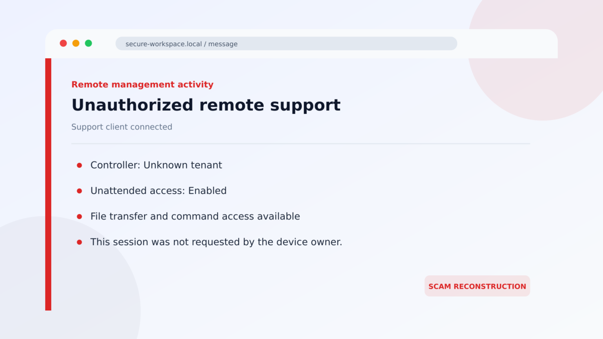 Fake Tax Document Scam Installs Remote Access Software 3 Unauthorized remote support used in the Fake Tax Document Scam Installs Remote Access Software investigation