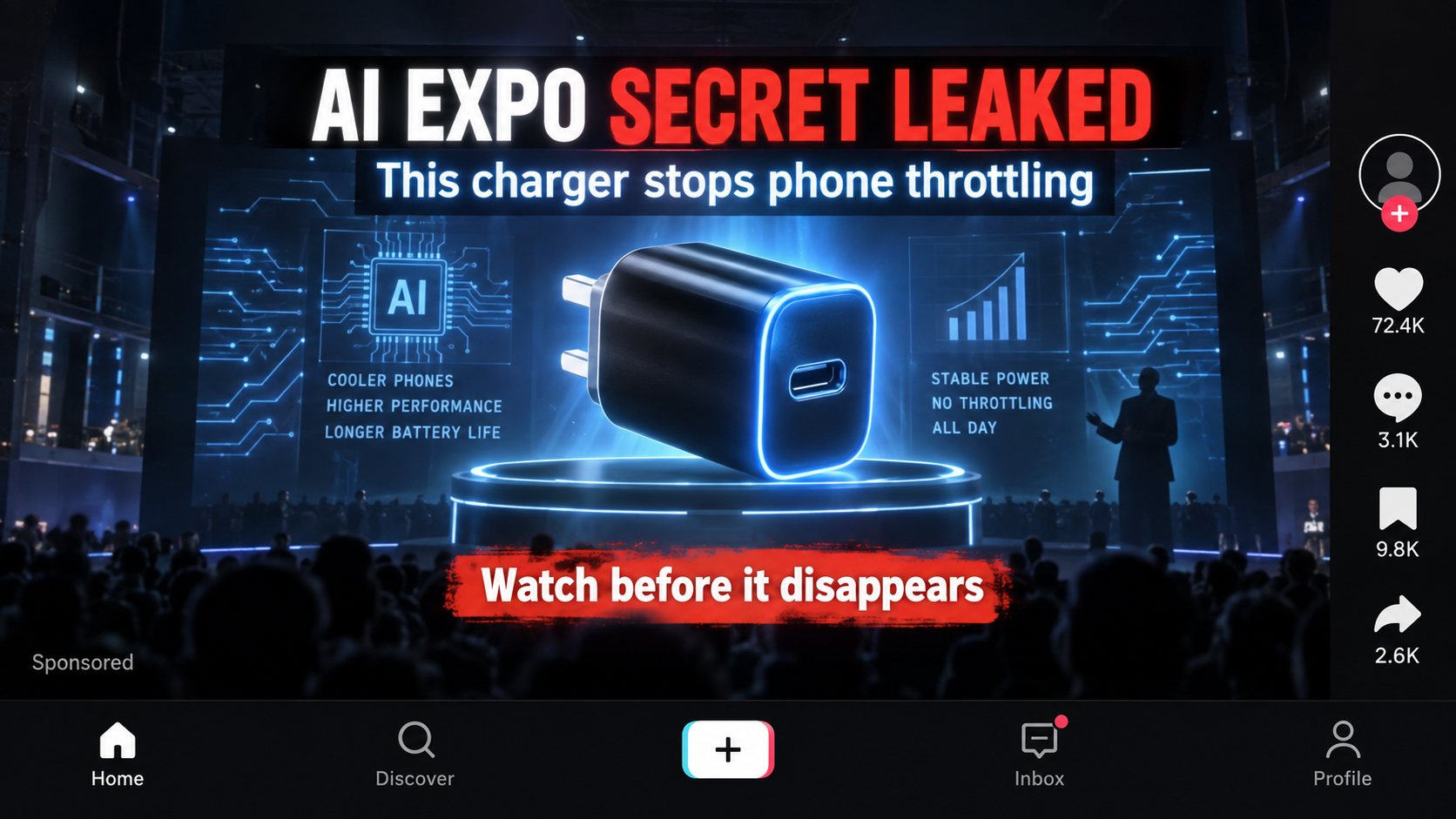Viral social video claiming a secret charger was revealed at an AI technology expo