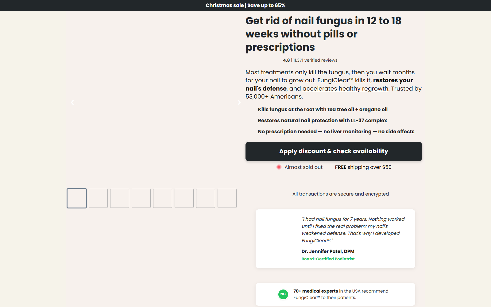 FungiClear Reviews: Nail Fungus Claims Investigated 2 FungiClear sales page claiming root-level fungus treatment, no prescriptions, and recommendations from medical experts