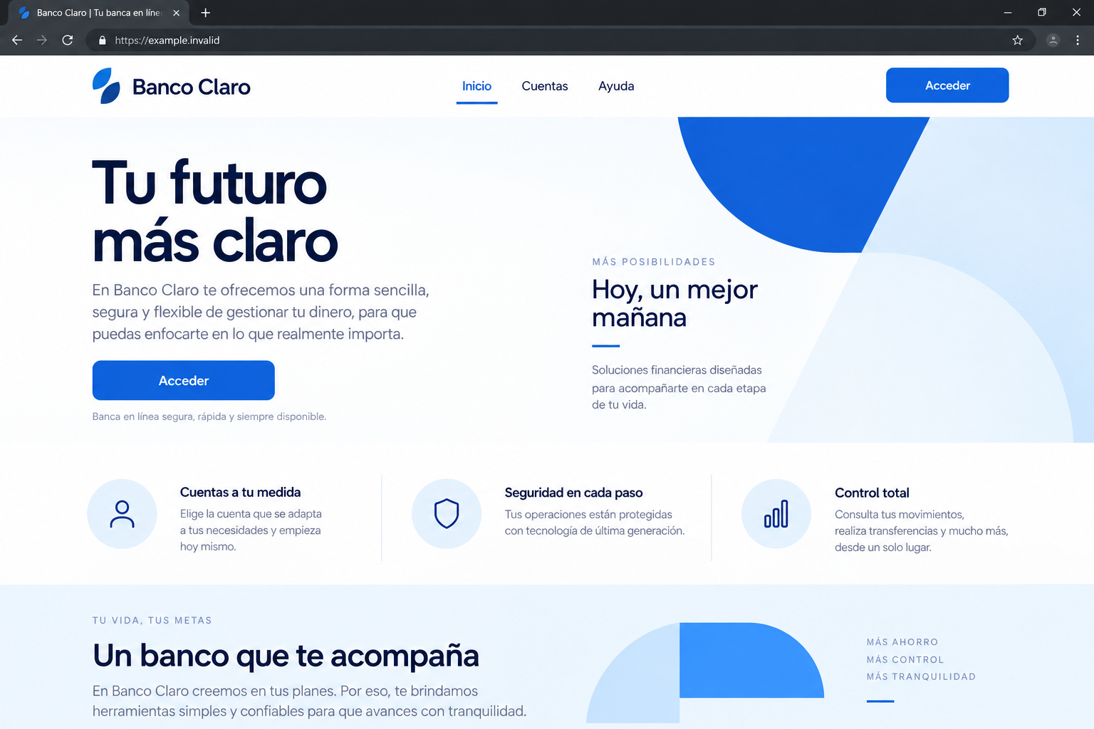 Non-functional reconstruction of a Mexican banking landing page used to illustrate the GitBait phishing lure