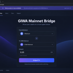 Illustrative fake GIWA bridge page offering early mainnet access