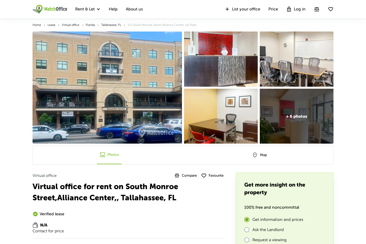 Virtual office listing for 113 South Monroe Street used on the Helion Heater website